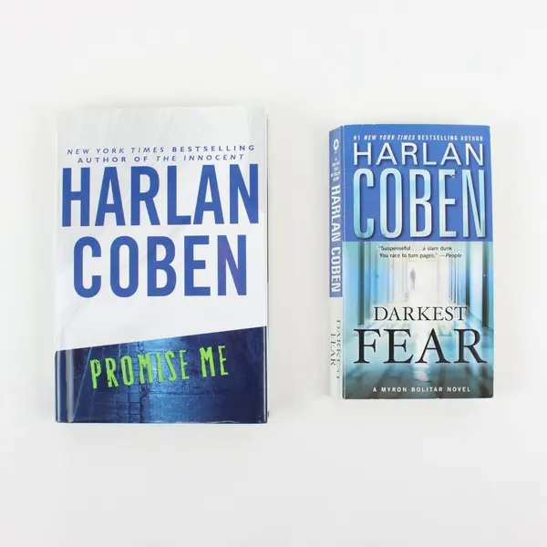 Lot of 2 Harlan Coben Promise Me Darkest Fear Hardcover Paperback