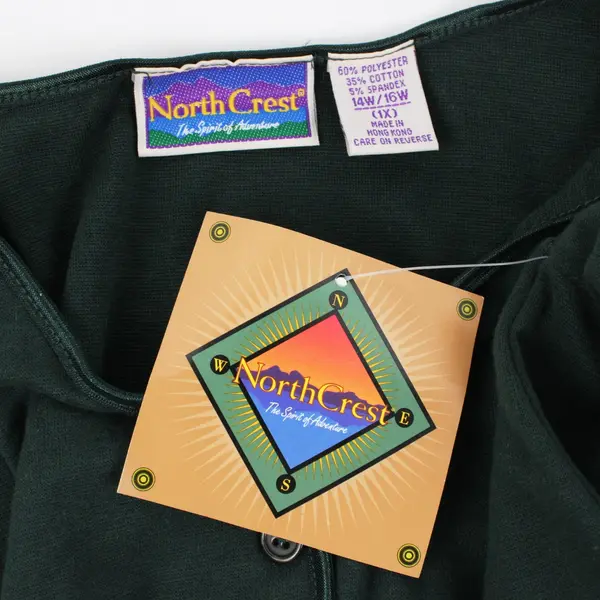 NWT North Crest Women's Button-Front Cardigan Forest Green 1X 14W/16W
