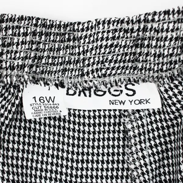 Briggs New York Women's 16W Houndstooth Pull-On Pants Black White