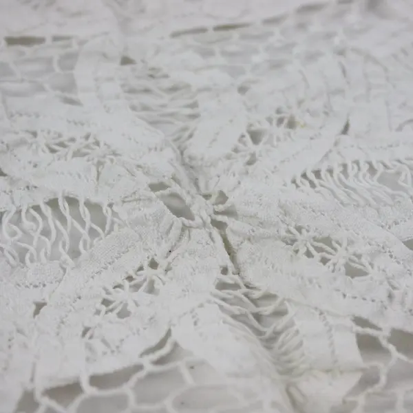 Vintage Set of 2 White Battenburg Lace Table Runner Dresser Scarf & Doily