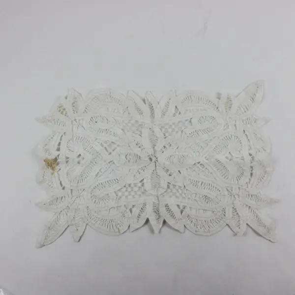 Vintage Set of 2 White Battenburg Lace Table Runner Dresser Scarf & Doily