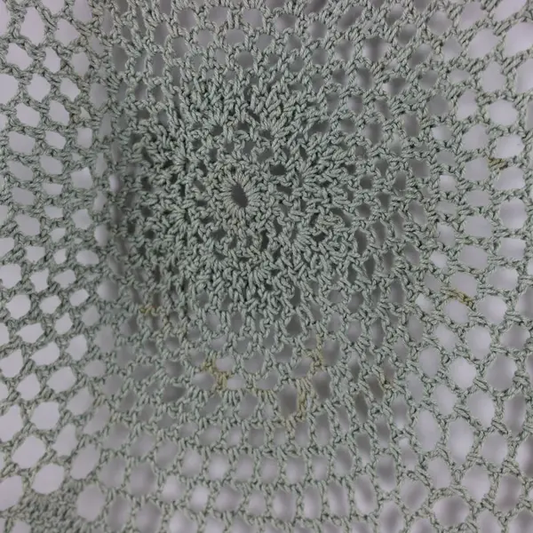 Green Round Crocheted Tablecloth 34 Inch Diameter