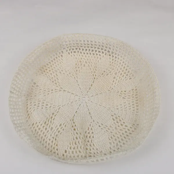 Lot of 3 Handmade Crocheted Lace Doilies Cream Floral Decor