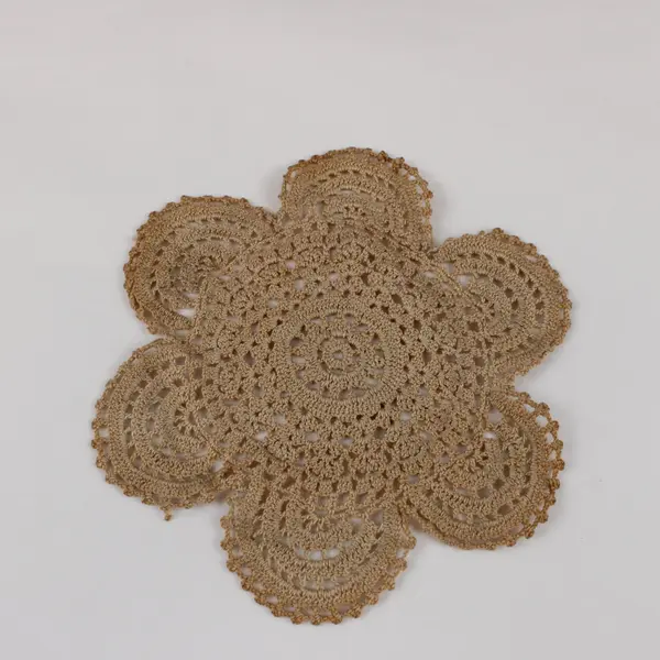 Lot of 3 Handmade Crocheted Lace Doilies Cream Floral Decor