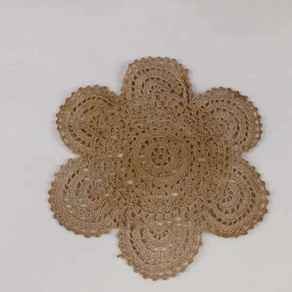 Lot of 3 Handmade Crocheted Lace Doilies Cream Floral Decor