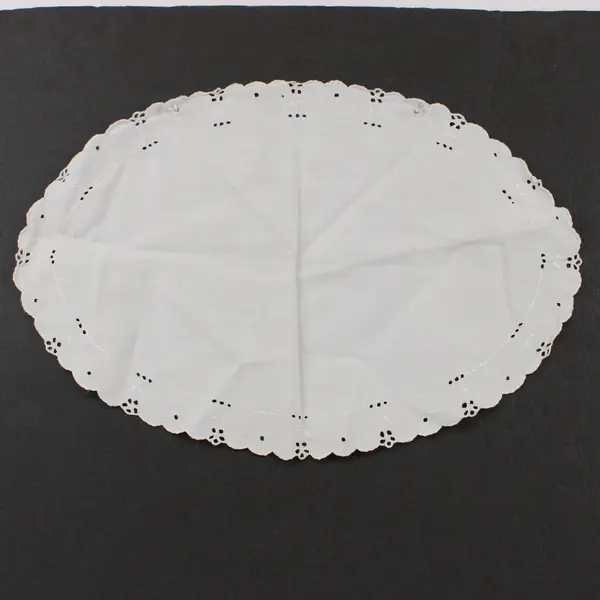 Lot of 2 Oval White Table Doilies Battenburg Lace & Cotton 13x9 16.5x11 in