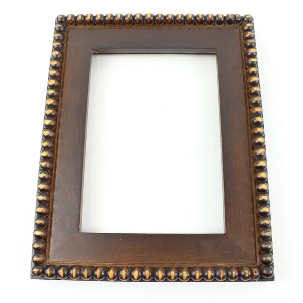 Lot of 2 Poly-Craft F137 Slim-Line 5x7 Picture Frames, 1 Beaded No Glass