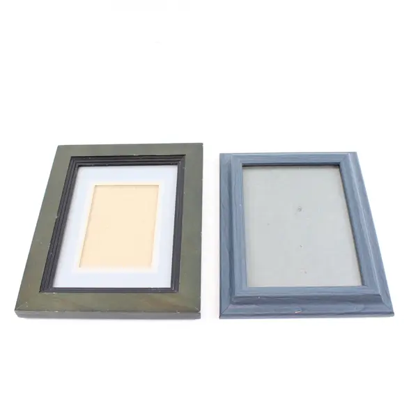 Lot of 2 Decorative Picture Frames Dark Green Blue Layered Border