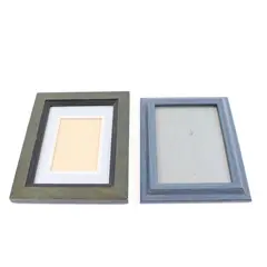 Lot of 2 Decorative Picture Frames Dark Green Blue Layered Border