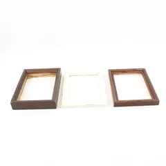 Lot of 3 Assorted Wood and White Open Back Picture Frames
