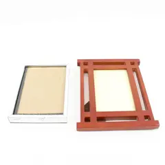 Lot of 2 Wooden and Silver Metal Picture Frames