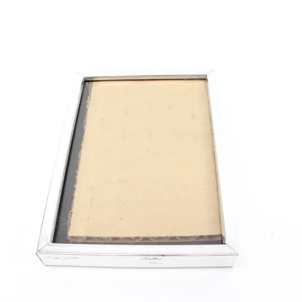 Lot of 2 Wooden and Silver Metal Picture Frames