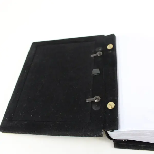 Burnes Mini Photo Album 80 Pages Black Gold Tone Pre-Owned
