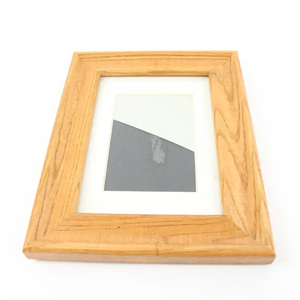 Solid Wood Picture Frames Lot of 2 Natural Finish White Mat