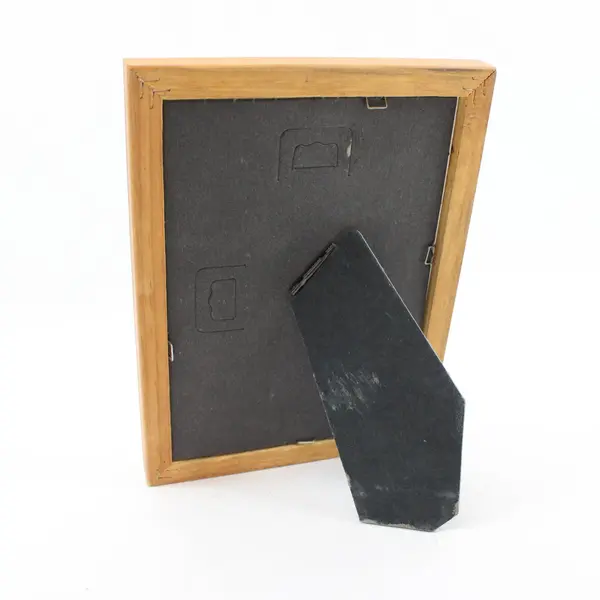 Solid Wood Picture Frames Lot of 2 Natural Finish White Mat