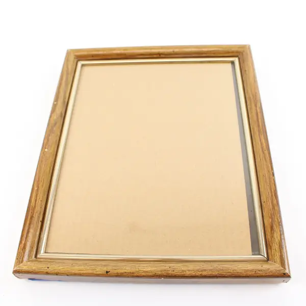Lot of 2 Picture Frames Green Gold and Brown Wood Frame