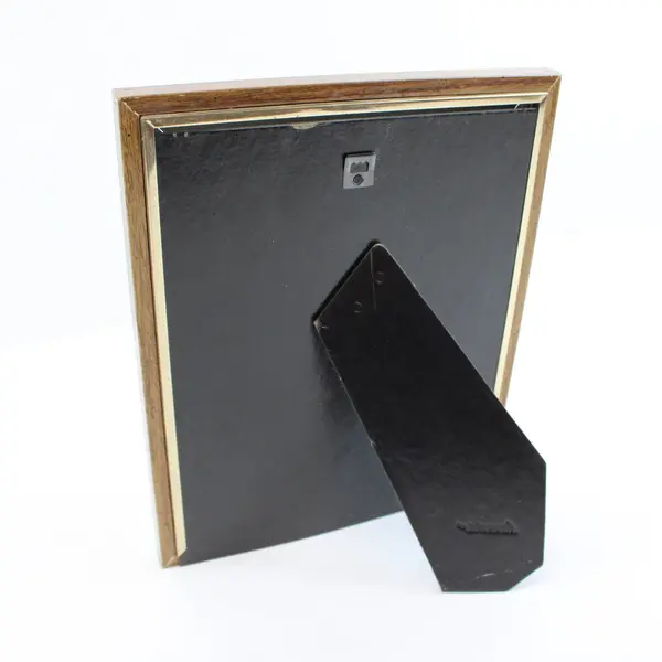 Lot of 2 Picture Frames Green Gold and Brown Wood Frame