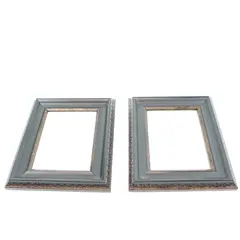 Pair of Black Ornate Picture Frames Beveled Textured Decorative 5x7
