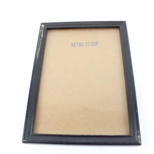 Lot of 3 Picture Frames 5x7 & 3.5x5.5 Wood Black Distressed Gold/Pale Blue