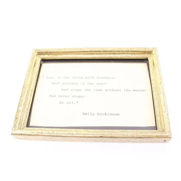 Framed Emily Dickinson Hope Is the Thing With Feathers Poem Quote 8x6"