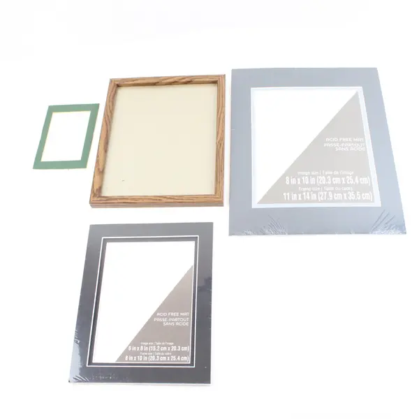 Unbranded Rustic Brown Wood-Look 11x14 Picture Frame w/ 8x10 & 6x8 Mats
