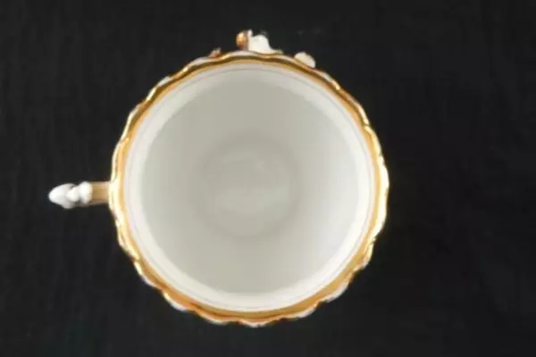 Vintage Gold Gilded Sister Tea Cup with Applied Flowers Pre-owned