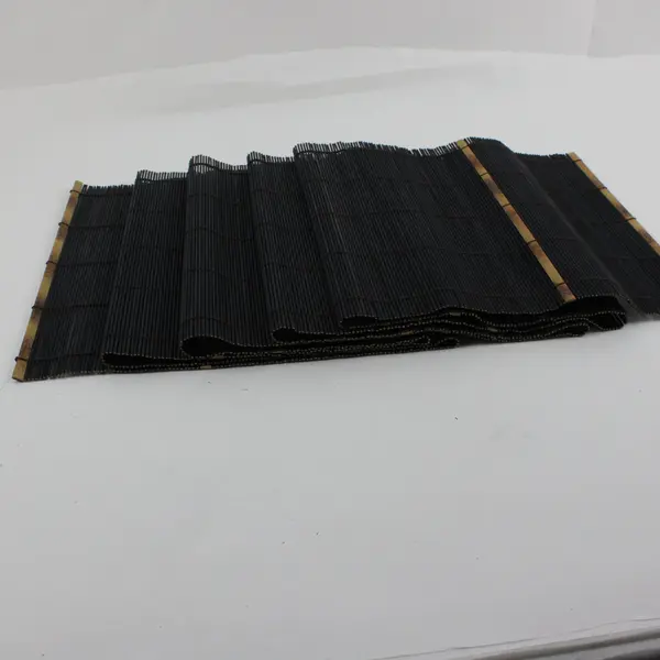 3 Piece Black Bamboo Table Runner & Placemat Set Dining Decor