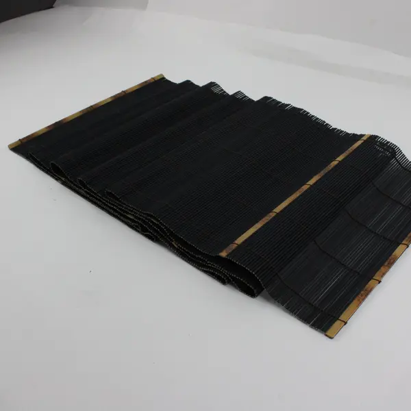 3 Piece Black Bamboo Table Runner & Placemat Set Dining Decor
