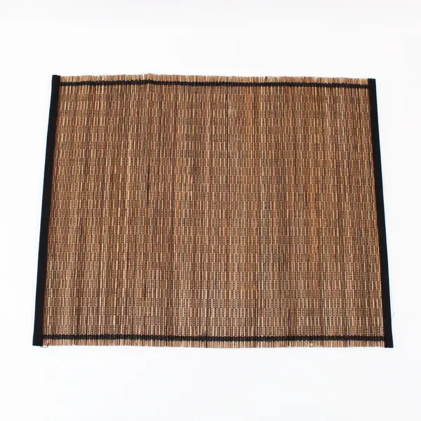 Woven Bamboo Centerpiece Mat Brown Rectangular Table Decor 17 x 13.75"