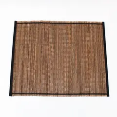 Woven Bamboo Centerpiece Mat Brown Rectangular Table Decor 17 x 13.75"