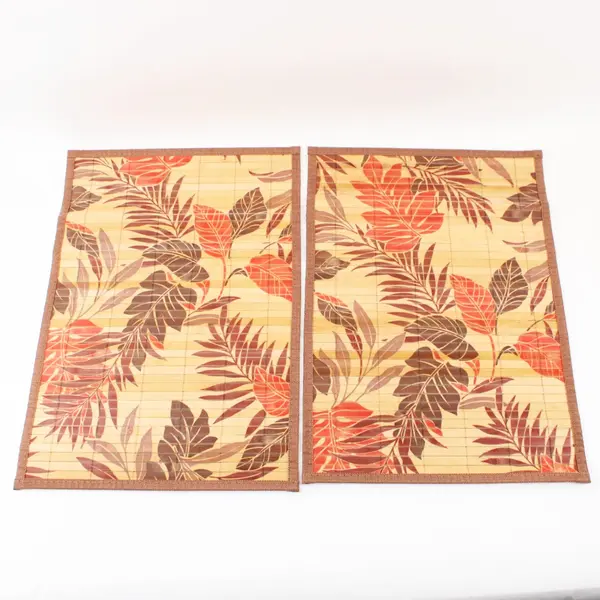 Bed Bath & Beyond Bamboo Tropical Leaf Placemats 19 x 13 Set of 2
