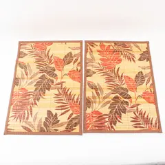 Bed Bath & Beyond Bamboo Tropical Leaf Placemats 19 x 13 Set of 2