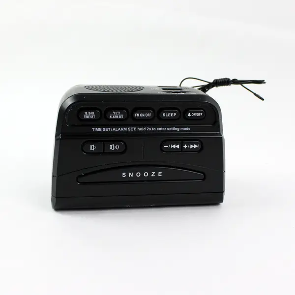 DreamSky Digital Alarm Clock Radio Black Display With Power Adapter Tested