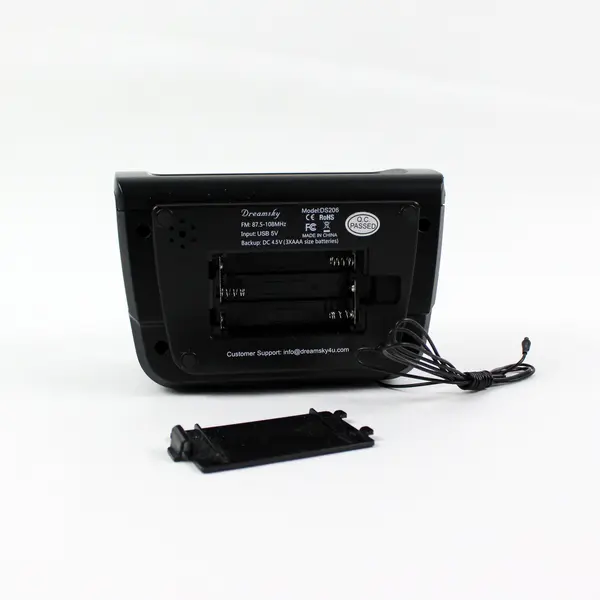 DreamSky Digital Alarm Clock Radio Black Display With Power Adapter Tested