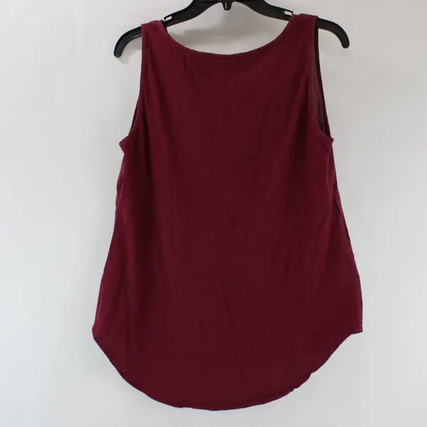 Eddie Bauer Women's Maroon Embroidered Sleeveless Tank Top M Boho Lightweight