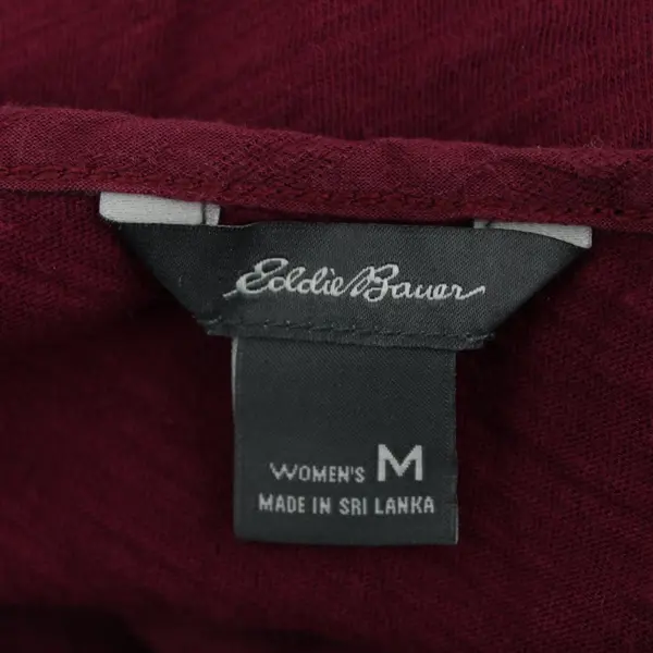 Eddie Bauer Women's Maroon Embroidered Sleeveless Tank Top M Boho Lightweight