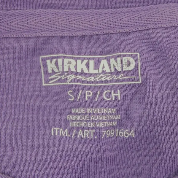 Kirkland Signature Women's Purple Cotton Blend 3/4 Sleeve Shirt S 7991664