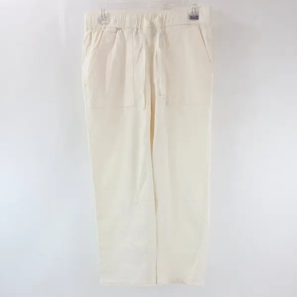 Buffalo David Bitton Women's Cream Capri Pants Drawstring Waist Size S