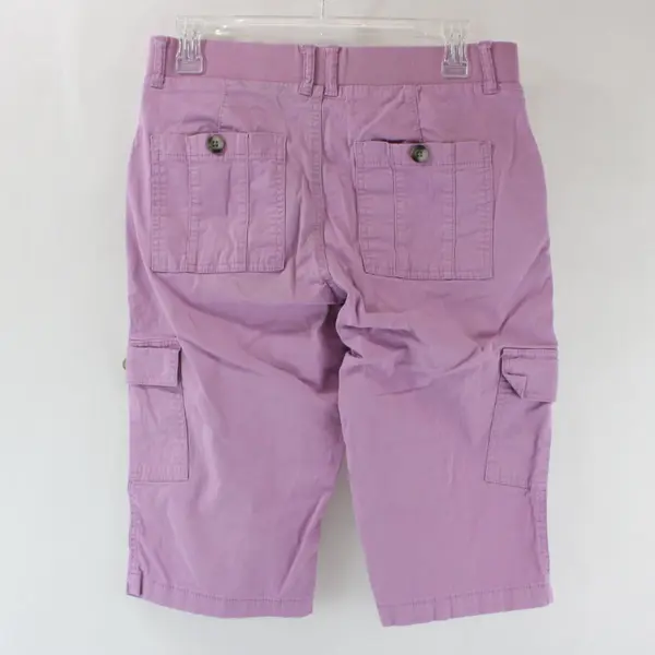 Lee Women's Purple Cargo Shorts Relaxed Fit Mid-Rise Size 8P