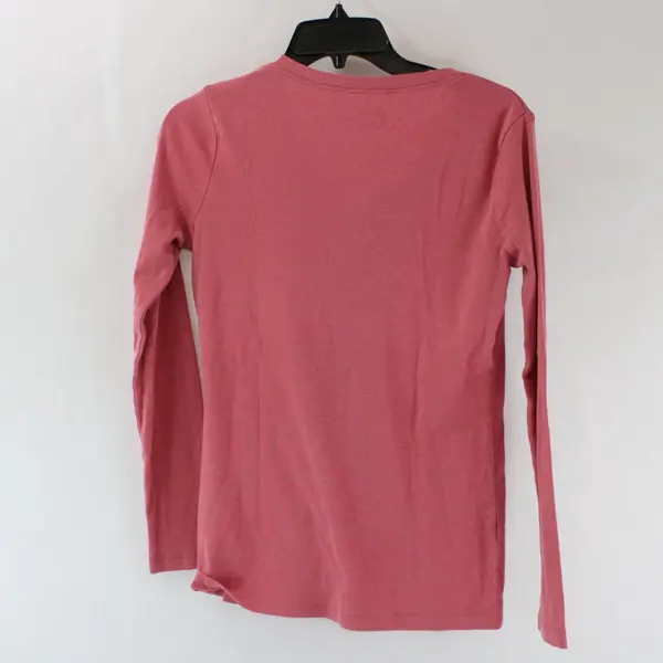 Eddie Bauer Women's Pink Rose Long Sleeve V-Neck Shirt Size M