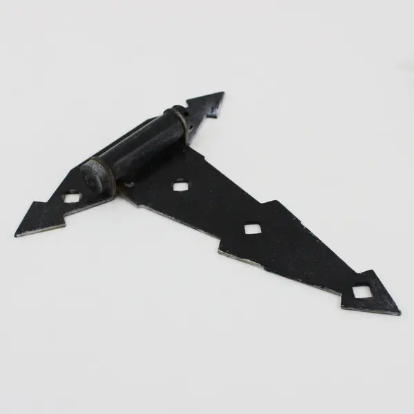 Set of 4 Heavy-Duty Black Metal Decorative Gate Barn Door Hinges, No Hardware 