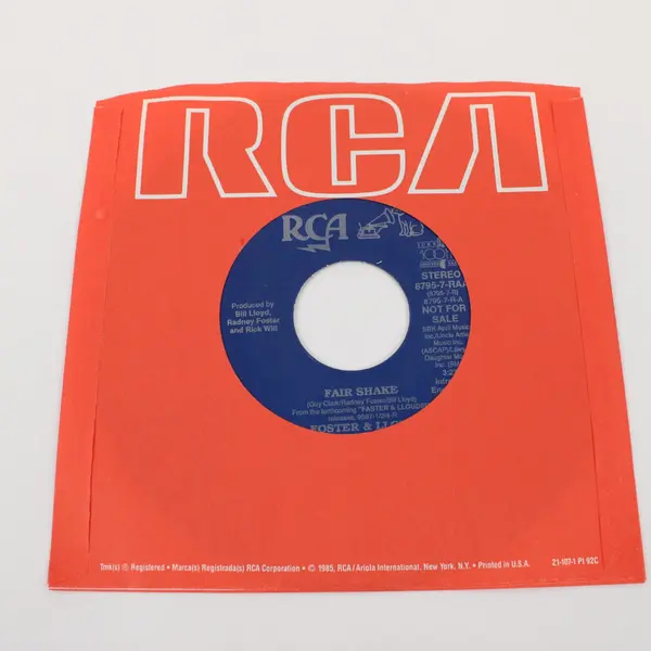Foster & Lloyd Fair Shake RCA  Country 7" Vinyl Record 8795-7-RAA