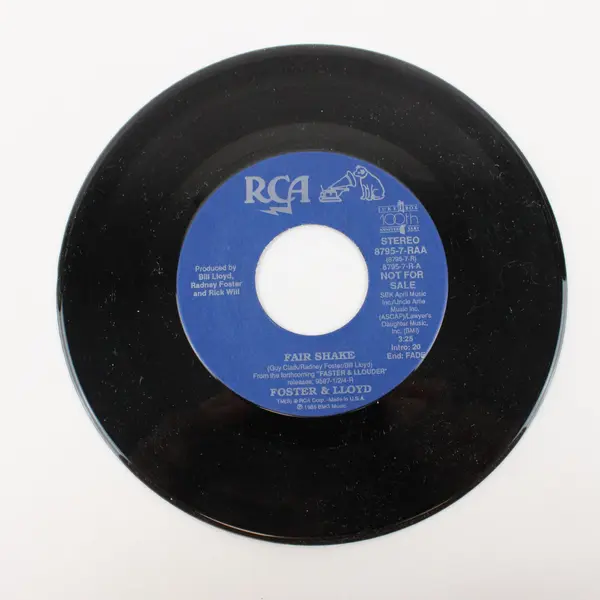 Foster & Lloyd Fair Shake RCA  Country 7" Vinyl Record 8795-7-RAA