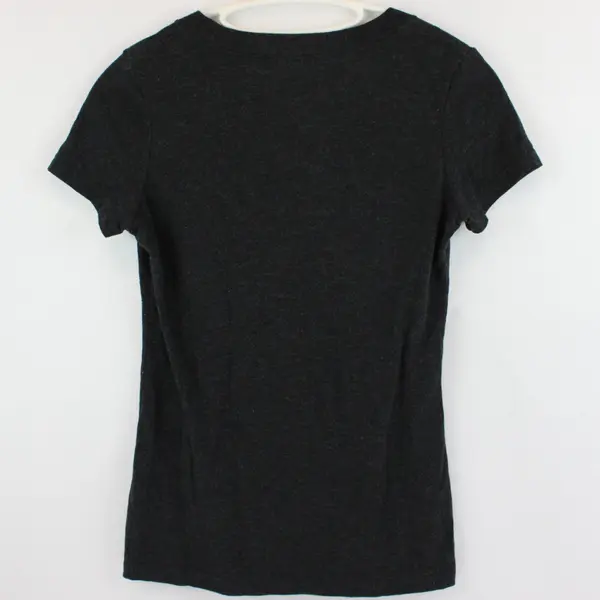 Next Level Apparel Bring Back Pluto Dark Gray V-Neck T-Shirt Small