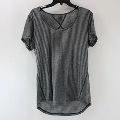 Lucy Gray Women's Athletic T-Shirt Medium Black Striped