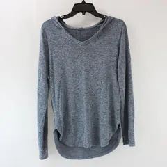 Crew Knitwear Women's Gray Marled Knit Lightweight Hoodie Top Size M