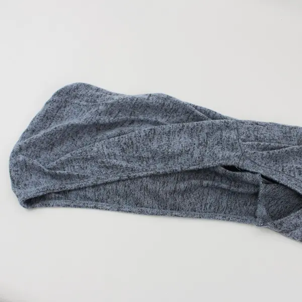Crew Knitwear Women's Gray Marled Knit Lightweight Hoodie Top Size M
