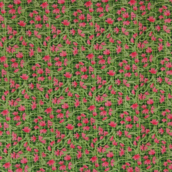 Green Pink Floral Dresser Scarf Table Runner 12 x 56 Inch