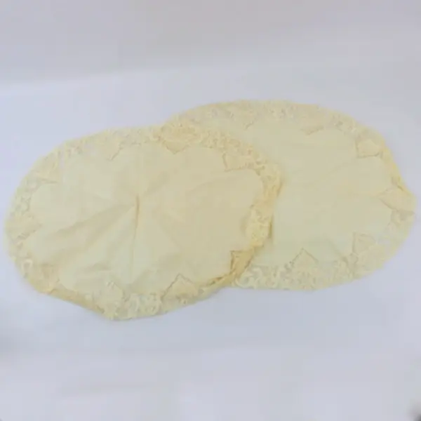 Set of 2 Off-White/Ecru Lace Oval Placemats 19.5 Inch Table Linens