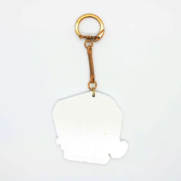 Elephant-Shaped Keychain Blue/Orange Metal Chain, Collectible